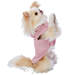 犬用ウェア 服 ペティオ Petio 抗菌防臭 E-Stretch イーストレッチ 着せやすいボアパーカー AWX ピンク SS 超小型犬〜小型犬