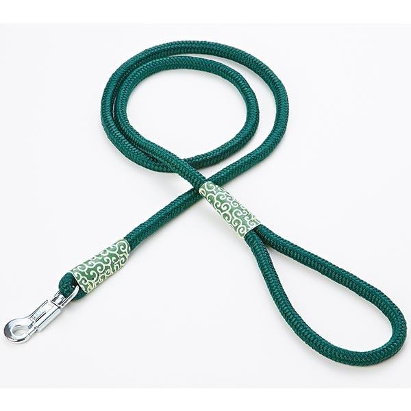 犬用リード 犬雅 唐草 丸紐 ペティオ 10mm グリーン 布 シーズー キャバリア パグ 小型犬用...