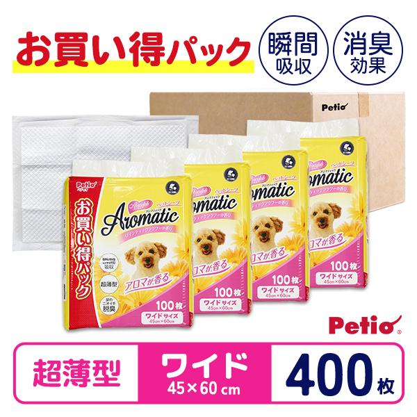 【オンライン限定】ペットシーツ トイレシート ワイド 400枚 ペティオ エアセレブ アロマティック...