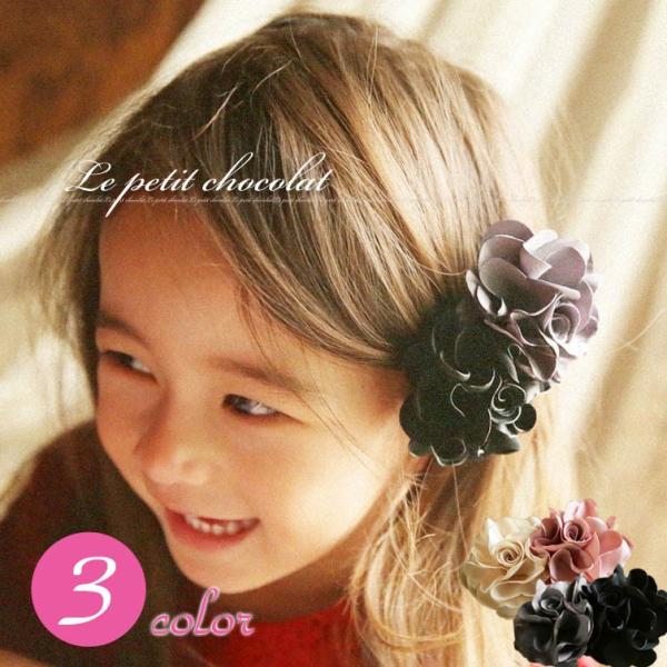 ツインフラワー の 上品な存在感 ヘアクリップ ヘアピン 3カラー メール便 OK