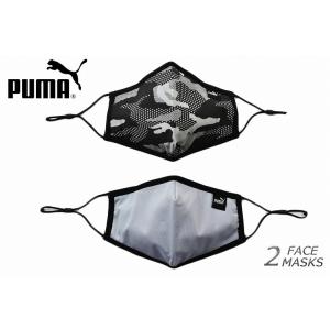 プーマ マスク 立体マスク メンズ スポーツ メーカー 洗える ブランド PUMA フェイスマスク 2枚 セット 男女兼用 ブラック グレー花粉症｜petit-chocolat