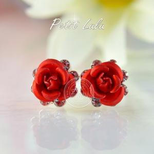 ピアス 薔薇 ローズ バラ ばら フラワー お花 CZダイヤモンド シルバー