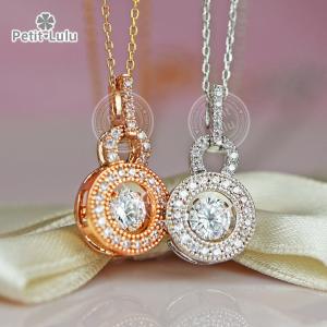 ネックレス レディース ペンダントネックレス 揺れる あずきチェーン サークル リング 18金 18K 誕生日 プレゼント ギフト