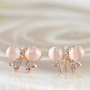 SWAROVSKI（スワロフスキー） フェザー 羽 Nice スタッドピアス ローズ