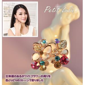 ピアス レディース ビジュー フラワー お花畑...の詳細画像5