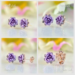 ピアス レディース 立体バラ 薔薇 ローズ 花...の詳細画像2