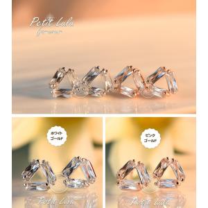 ピアス レディース 立体三角 スワロフスキー ...の詳細画像1