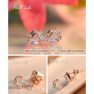 ピアス レディース 立体三角 スワロフスキー ...の詳細画像2