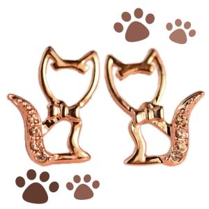 ピアス レディース ネコ スワロフスキー ブランド 金属アレルギー対応 誕生日 プレゼント ギフト｜ピアス・指輪ならプチルル