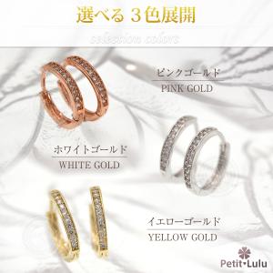 ピアス フープピアス レディース 18金 シン...の詳細画像1
