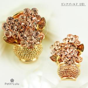 ブローチ フラワー 花瓶 カラーストーン キュ...の詳細画像3