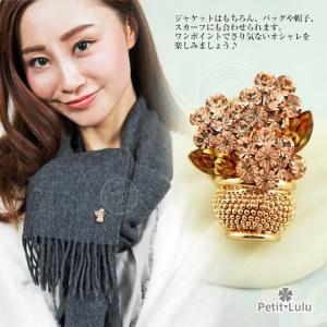 ブローチ フラワー 花瓶 カラーストーン キュ...の詳細画像5
