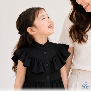 フリルブラックワンピース 子供服 女の子 ワン...の詳細画像2