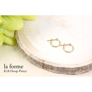 ピアス レディース K18 フープピアス 1m...の詳細画像1