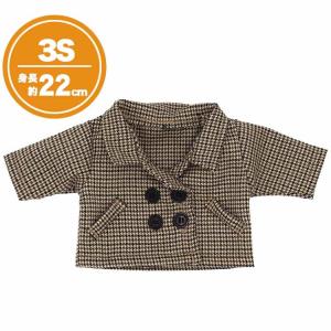 ぬいぐるみ 服 20cm 22cm 24cm 3S おしゃれ 着せ替え 洋服 コスチューム テディベア プティルウ チェスターコートBR