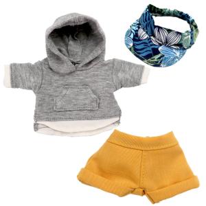 ぬいぐるみ 服 重ね着風 パーカー テディベア 洋服 身長12cm用 4S 着せ替え ぬい ぬいばサイズ コスチューム 春 夏 プティルウ