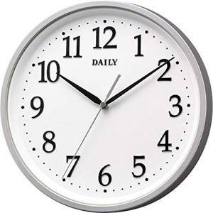 リズム クオーツ 掛け時計 アナログ 小さい デイリーM09 見やすい 凸文字 銀色 DAILY  4KGA09DN19