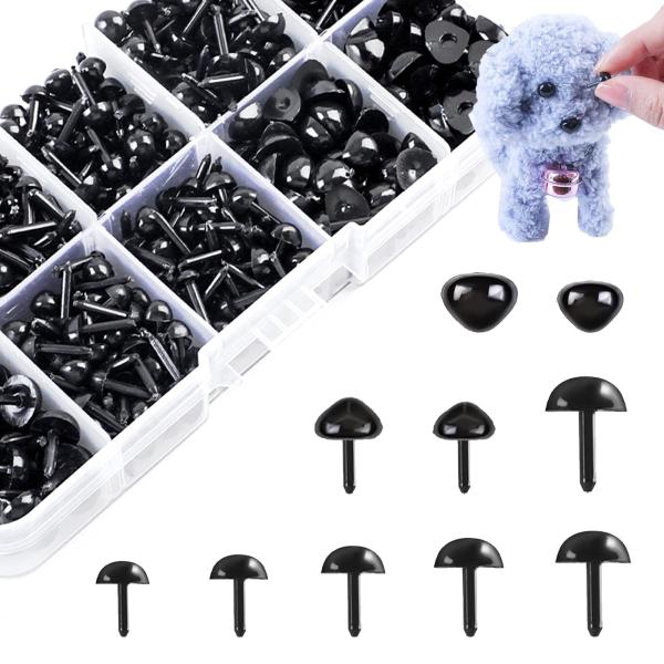 手芸キット 1000個入り さし目 ぬいぐるみ目 動物鼻 目玉 パーツ 安全三角形鼻 モール人形 造...