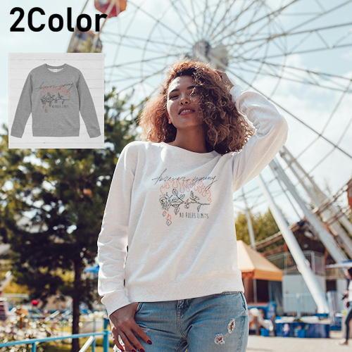 レディーストレーナー　スウェット　ユニセックス　イラスト　プリント　エモ柄　シンプル　おしゃれ　個性...