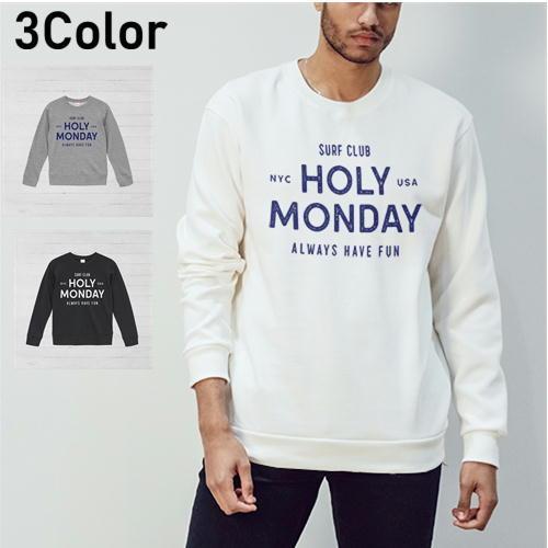 トレーナー メンズ スウェット 裏パイル ロゴ　デザインプリント 長袖 クルーネック アメカジ  ミ...