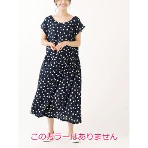 値下げ ドット柄のローウエストワンピース /レ...の詳細画像1