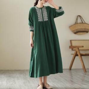 値下げ 民族調刺繍が素敵な綿麻ワンピース / ...の詳細画像3
