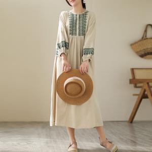 値下げ 民族調刺繍が素敵な綿麻ワンピース / ...の詳細画像5