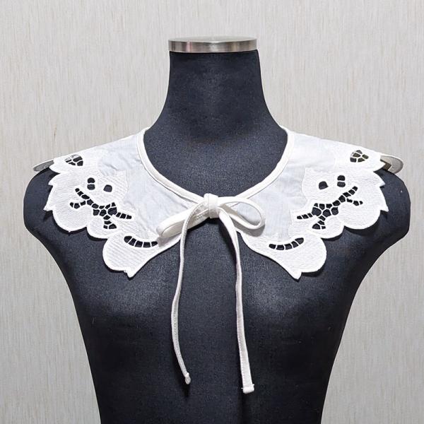 値下げ　カットワークレースのつけ襟 / レディース ガールズ 春 夏 秋 冬 つけえり つけ衿 ティ...