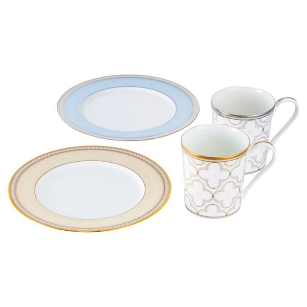 ノリタケ トレフォリオゴールド&amp;プラチナ モーニングペアセット 4945-57L/M9722 洋食器...
