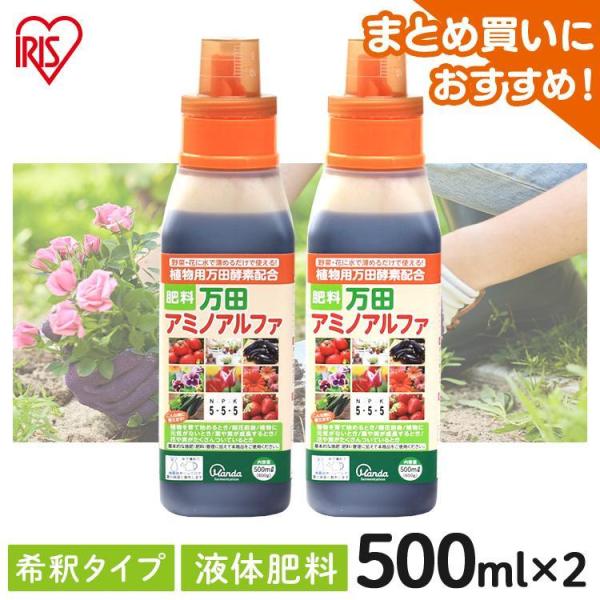 万田酵素 万田アミノアルファ 500ml 2本セット 肥料 野菜 液肥 液体肥料 植物 活力剤 園芸...