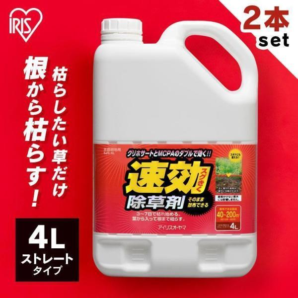 除草剤 強力 2本セット 業務用 除草 ストレ ートタイプ アイリスオーヤマ 4L 草むしり 草 秋...