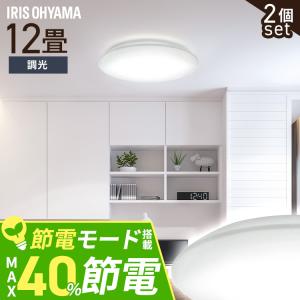 シーリングライト LED 12畳 LEDシーリングライト アイリスオーヤマ リビング照明 5.0Qシリーズ 調光 プレーン 2個セット CEA12D-5.0Q