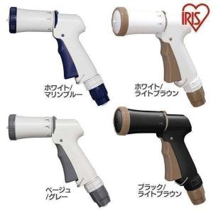 散水ノズル ホースリール パーツ 散水ノズルガン 水量調整アクアガン AGFS-600E ホワイト/マリンブルー アイリスオーヤマ