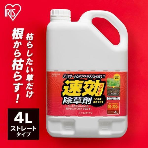 除草剤 強力 業務用 除草 ストレ ートタイプ アイリスオーヤマ 4L 草むしり 草 秋 雑草 速効...