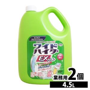 ワイドハイター 酸素系漂白剤 ワイドハイターexパワー 業務用 2個セット 液体タイプ 4.5Ｌ 花王プロシリーズ 本体 4500ml 除菌 漂白剤 洗濯 日用品 まとめ買い｜petkan