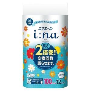 エリエール イーナ トイレットペーパー 2倍巻き 100m×12ロール シングル パルプ100% フローラルの香り 大王製紙 (D) 新生活｜petkan