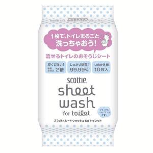 スコッティ シートウォッシュ for トイレット 10枚 つめかえ用 日本製紙クレシア (D) 新生活 ポイント消化｜petkan