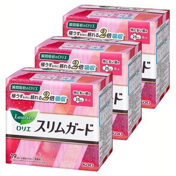 ナプキン 生理用品 ロリエ スリムガード 昼用 羽つき 生理用ナプキン 特に多い昼用 19枚×3個セ...