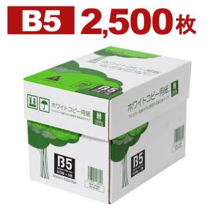 コピー用紙 B5 2500枚 APP 高白色 ホワイトコピー用紙 B5 白色度93% 紙厚0.09mm 2500枚（500枚×5冊） WC904PEI (D)｜petkan