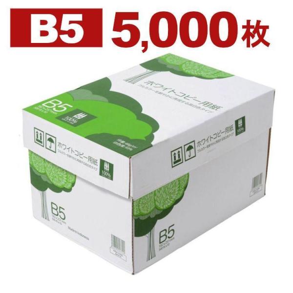 コピー用紙 B5 5000枚 (500枚×10冊) 高白色 PEFC認証 まとめ買い 大量印刷 OA...