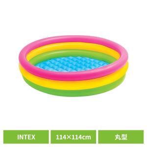 プール 家庭用 ビニールプール 丸型 114cm 家庭用プール インテックス INTEX 子供用プール 子供プール サンセットグロープール 57412 #｜メガストア Yahoo!店