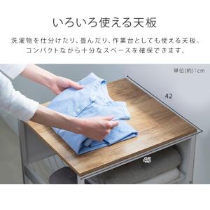 天板付きランドリーワゴン ワイドタイプ TLA...の詳細画像3