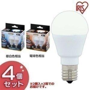 電球 LED LED電球 E17 広配光タイプ 40形相当 LDA4N・L-G-E17-4T52P 昼白色・電球色 4個セット アイリスオーヤマ 新生活｜petkan