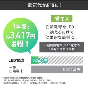 ＼4個/ led電球 e26 60w 相当 昼...の詳細画像4