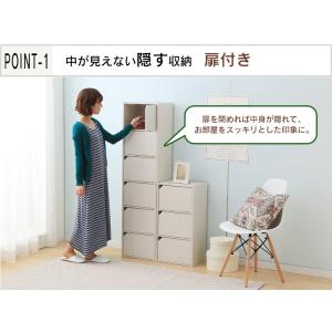 カラーボックス 扉付き 2段 収納 収納ボック...の詳細画像2