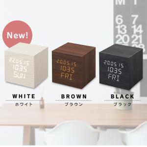 時計 置き時計 目覚まし時計 キューブ 日付 ...の詳細画像1