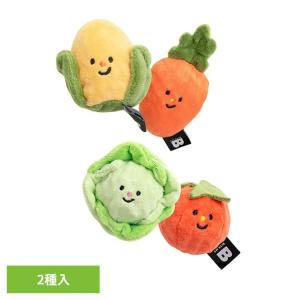 犬 おもちゃ ボール 2個セット 投げる トウモロコシ&ニンジン トマト&キャベツ 犬のおもちゃ ペット 野菜畑ボールおもちゃ バイトミー BITE ME *