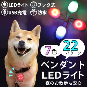 犬猫にも使える ペンダントライト LEDライト付き 猫 USB充電式 小型犬 中型犬 大型犬 夜間発光首輪  送料無料