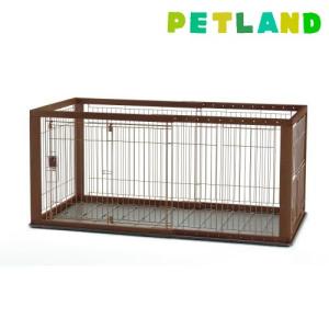 リッチェル 木製スライドペットサークル レギュラー ダークブラウン