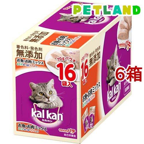 カルカン パウチ やわらかパテ まぐろ・かつお・ささみ入り ( 70g*16袋入*6箱セット )/ ...